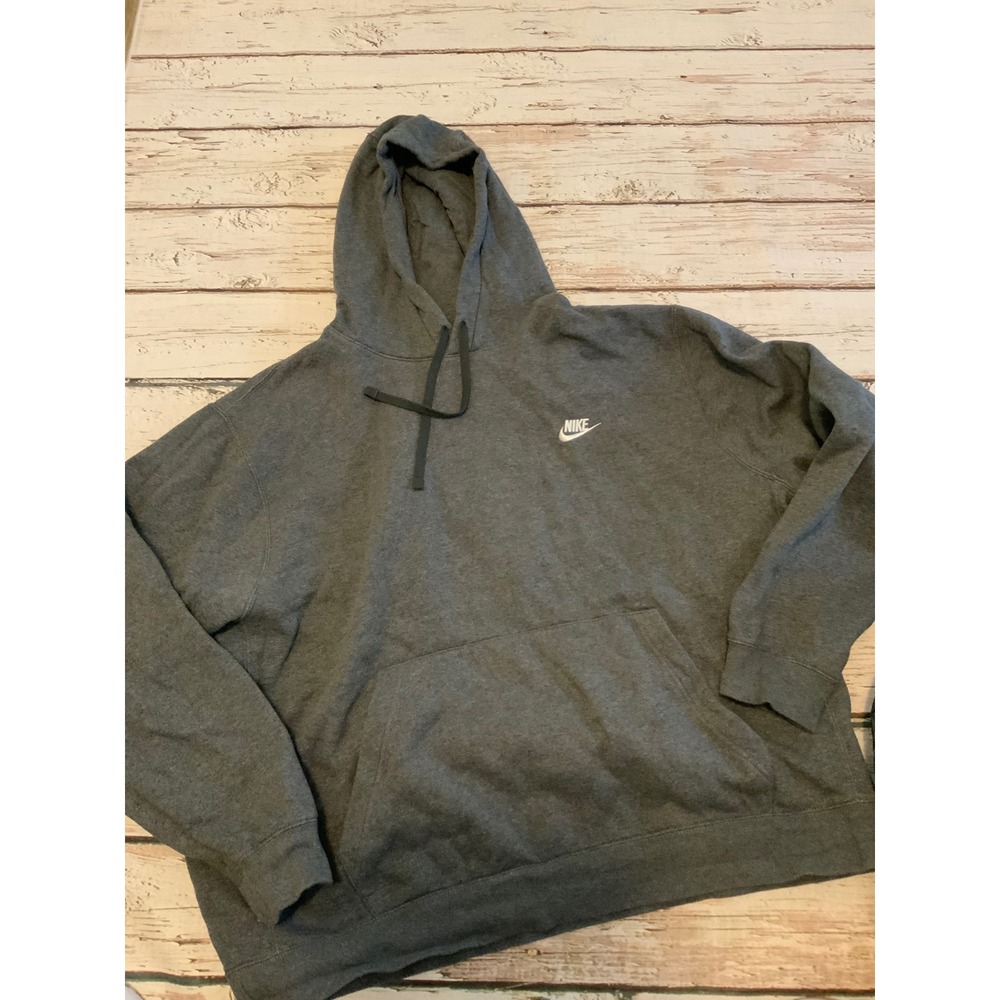 Nike Sportswear Club Fleece Hoodie Mens XXL Charcoal Grey Pullover